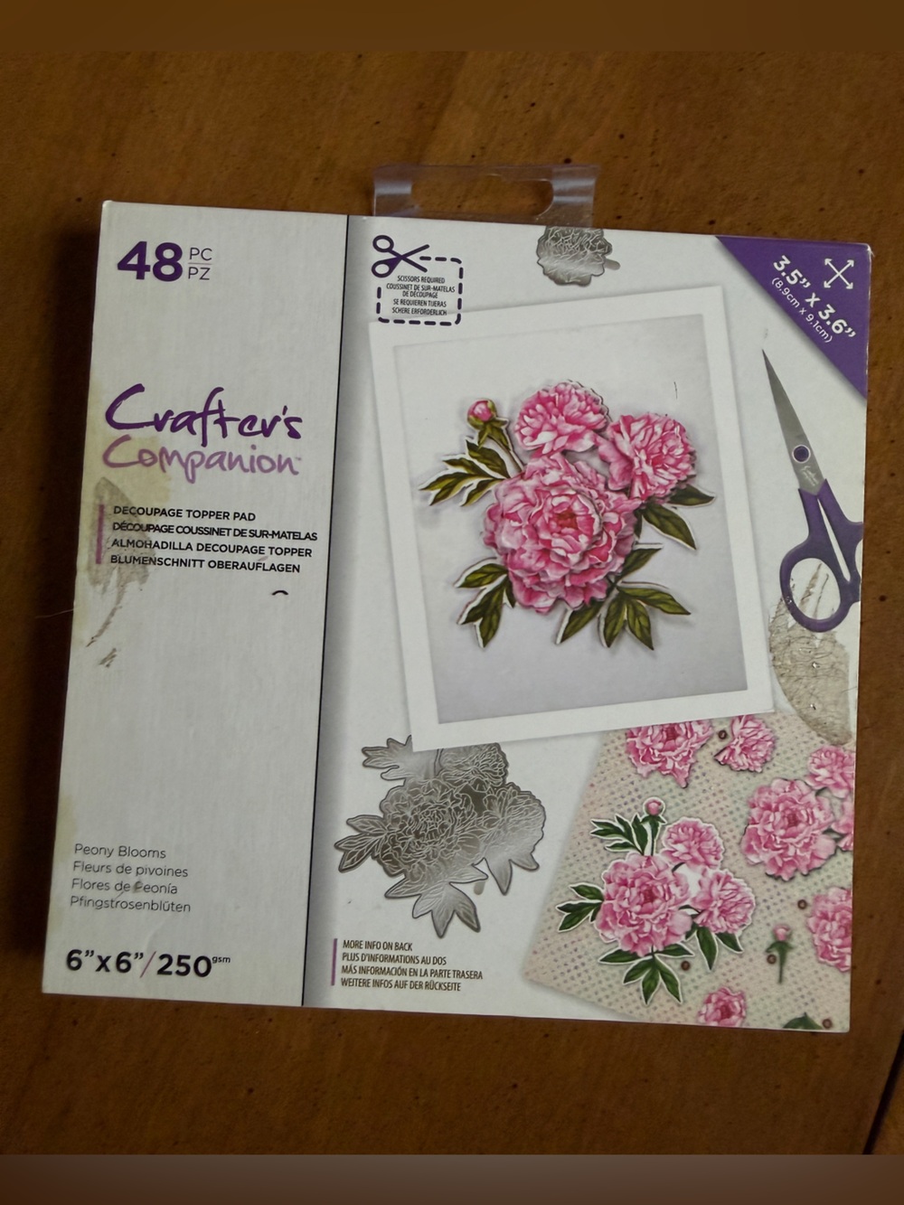 Crafters companion Pink Peony Wall Art Decoupage Pack 48 sheets
